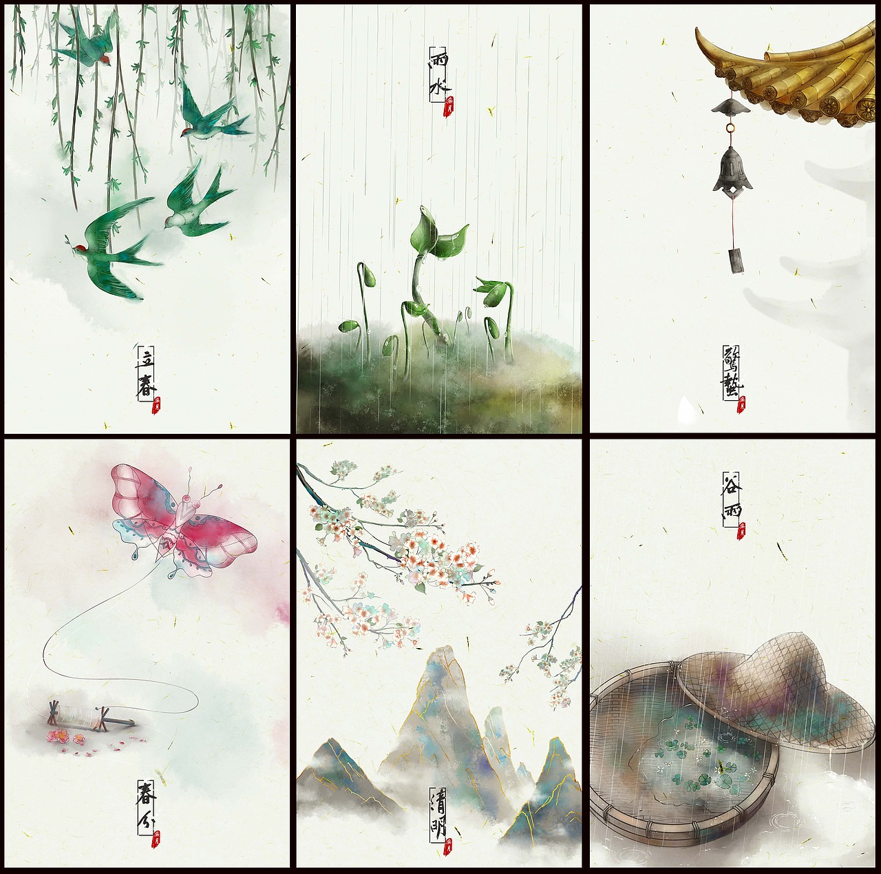 二十四节气合集（图ZMjIwNjM0ODg0） - 创作习作 - 站酷设计师我是无月原创素材 - 站酷ZCOOL