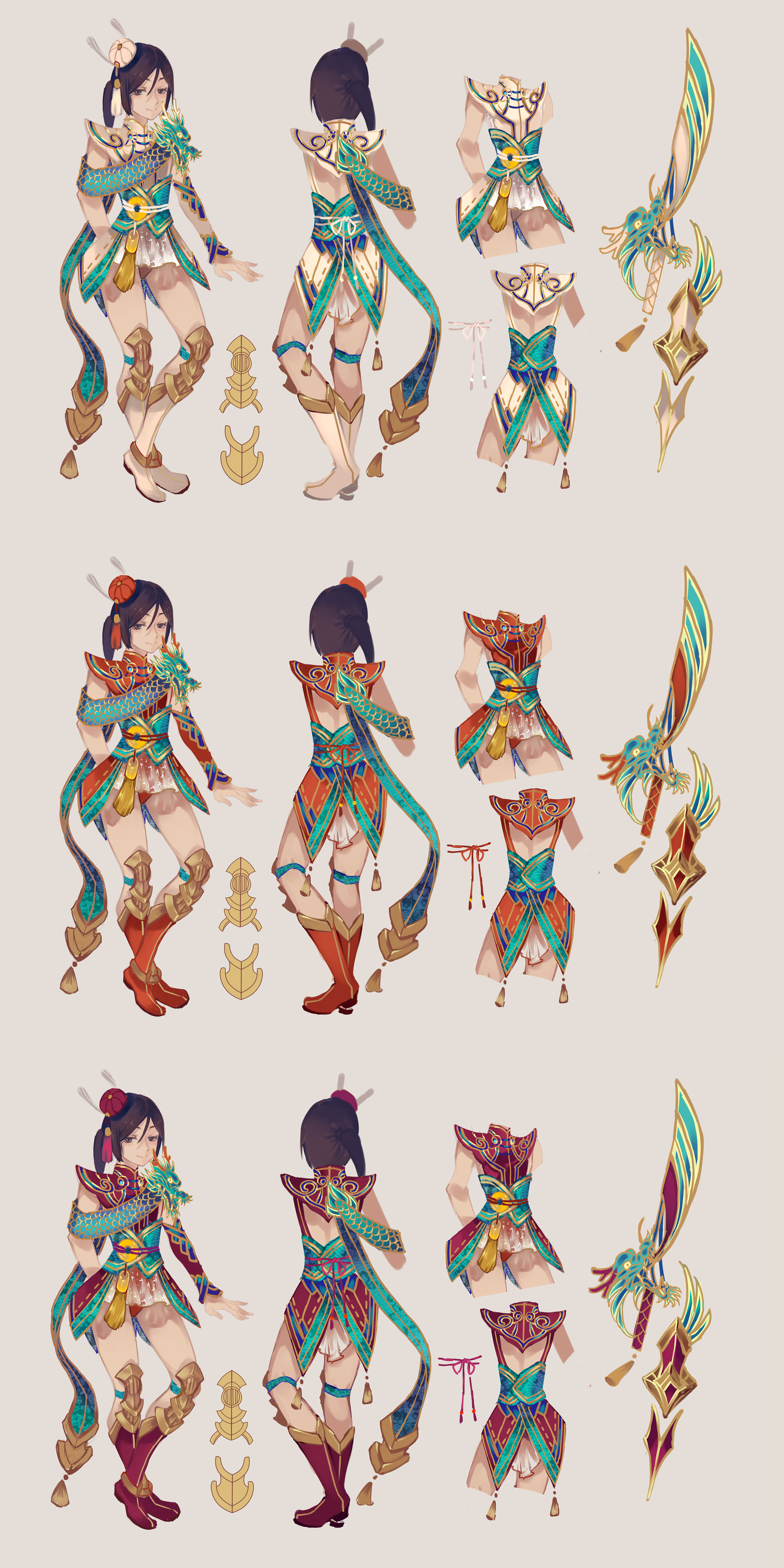 龙之谷龙凤嫁衣设计|插画|游戏原画|德拉美不美 - 原创作品 - 站酷