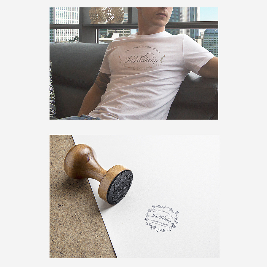 婚礼工作室 【in make up】 标志