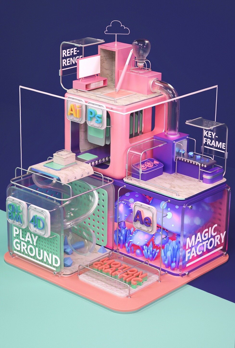 7月C4D练习（图ZMTcwMjY5NjA0） - 场景 - 站酷设计师茶茶面原创素材 - 站酷ZCOOL