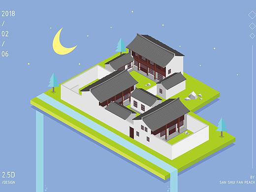 【2018/02/06原创】古建筑 2.5D练习