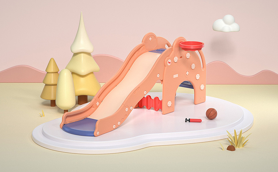 儿童滑滑梯电商渲染|工业/产品|玩具|加州旅者_原创作品-站酷zcool