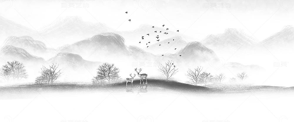 淡雅山水（图ZMjcwMTA3NzA0） - 商业插画 - 站酷设计师心灵艺坊原创素材 - 站酷ZCOOL