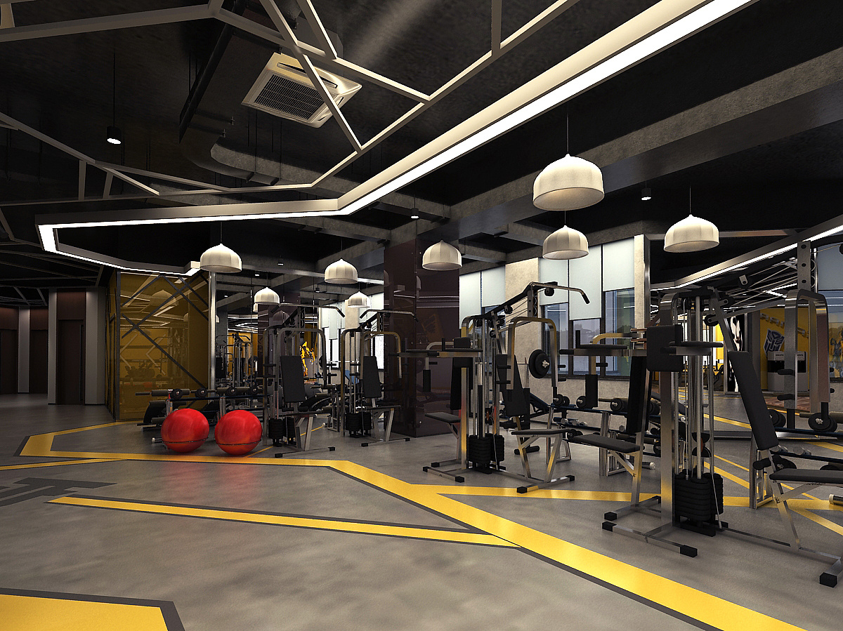 大黄蜂健身房效果图|空间|家装设计|白日梦想家x - 原创作品 - 站酷