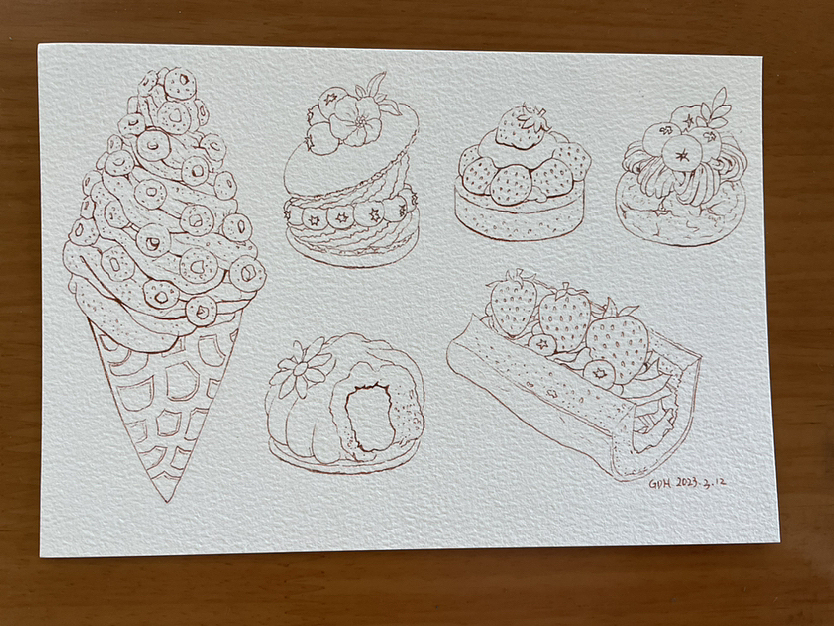 水彩美食甜品第一波