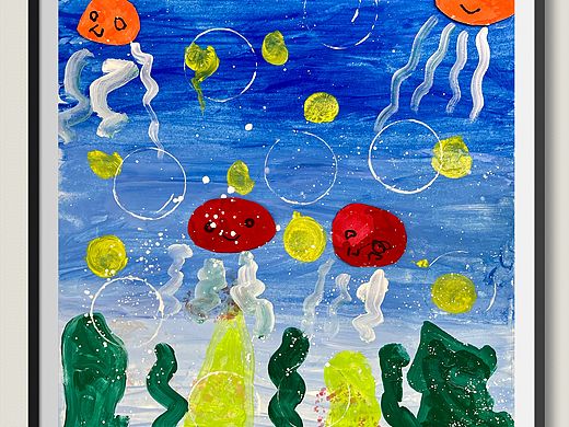 花花 弟弟的第一幅绘画作品水母