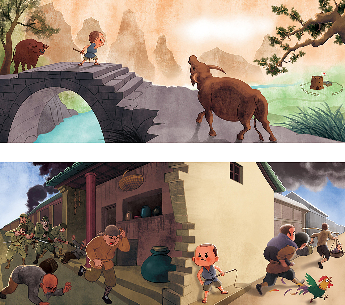 喜迎建党100周年，描绘红色文化绘本。（图ZMjYwMzI0Mjg0） - 绘本 - 站酷设计师机器人61号原创素材 - 站酷ZCOOL