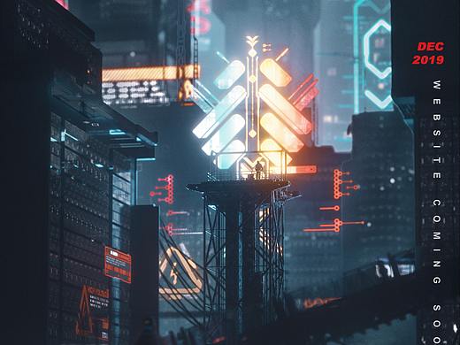 赛博朋克夜晚城市