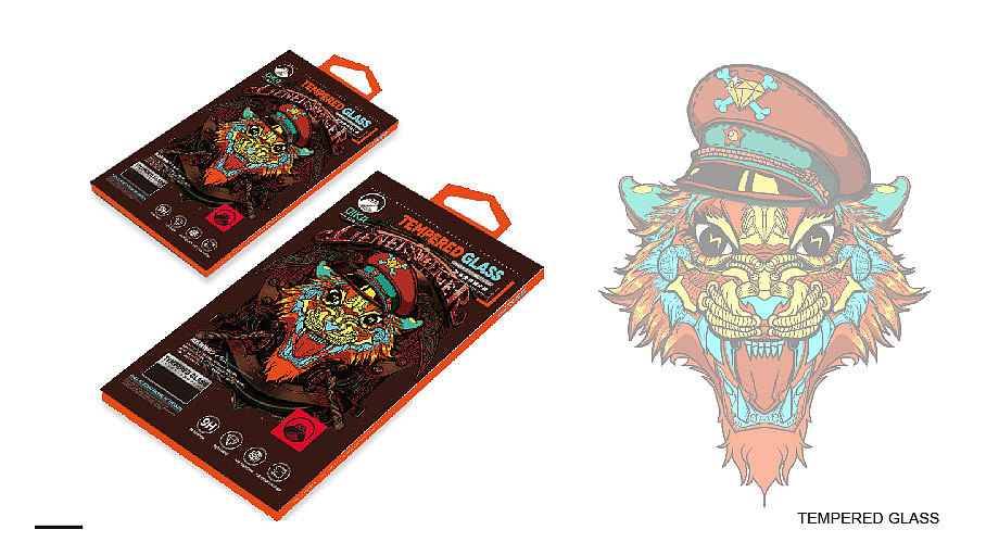 猛兽系列-动物形象手机钢化膜插画包装设计（图ZMjcwMTIwODEy） - 商业插画 - 站酷设计师小象青蛙原创素材 - 站酷ZCOOL