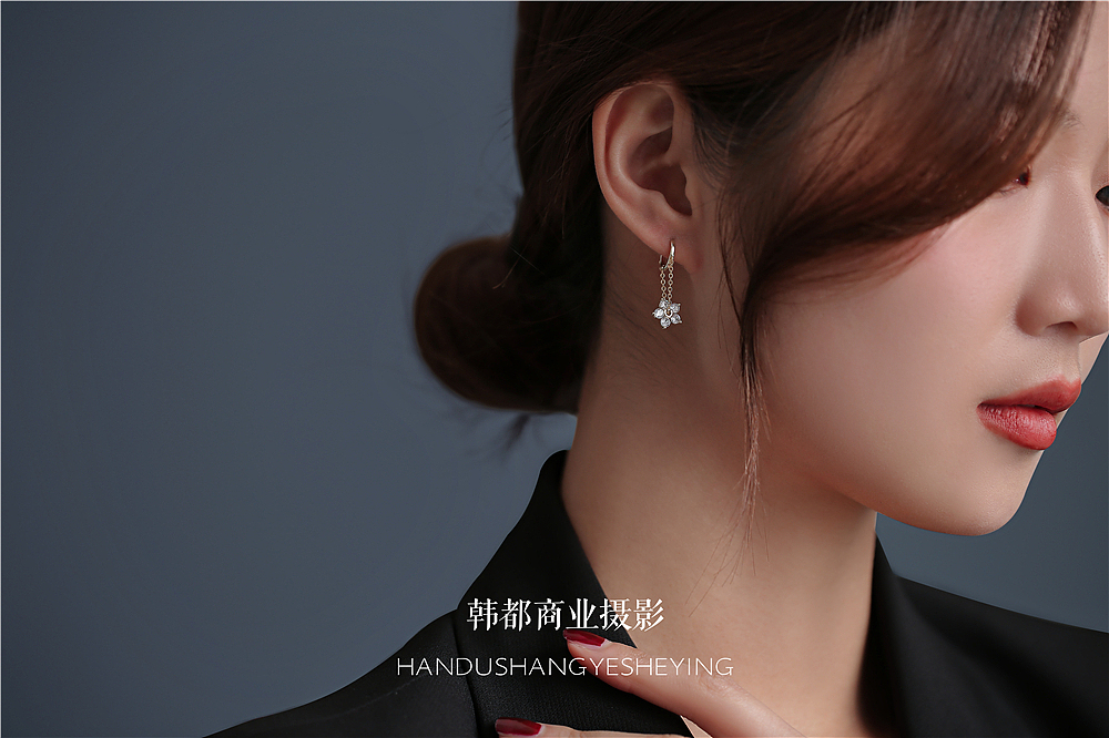 义乌淘宝摄影饰品拍摄耳钉项链戒指小清新场景图