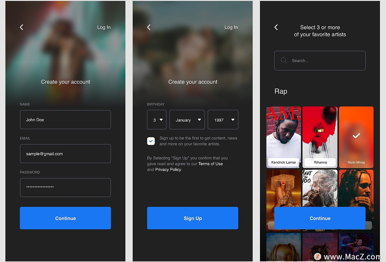 62屏音乐视频流媒体应用UI套件