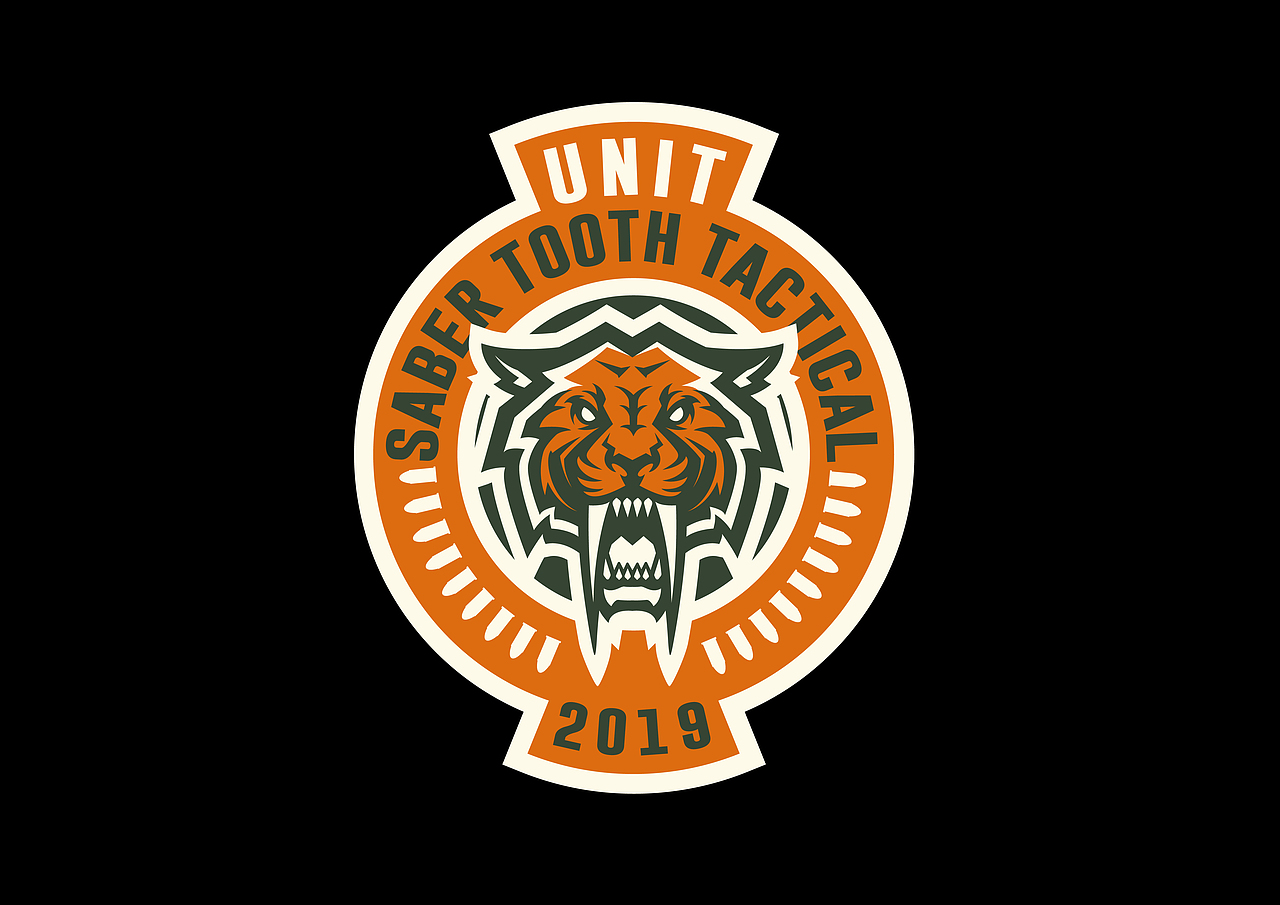 剑齿虎形象，美式logo