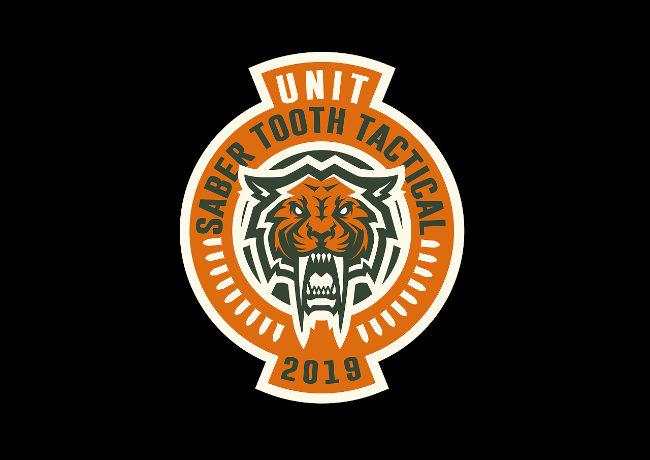 剑齿虎形象,美式logo