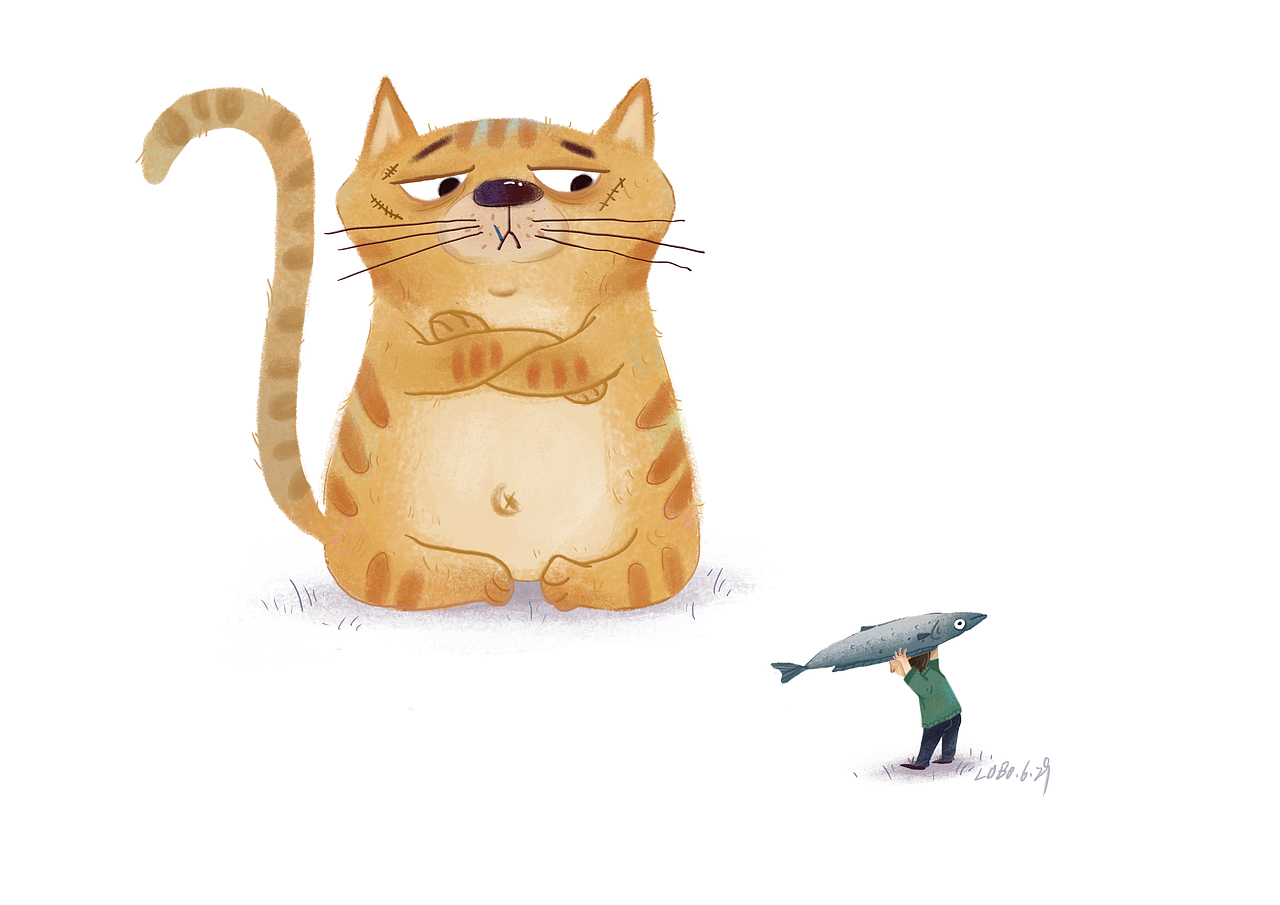 猫的幻想（图ZMTY0ODY4ODc2） - 儿童插画 - 站酷设计师萝卜LoBo原创素材 - 站酷ZCOOL