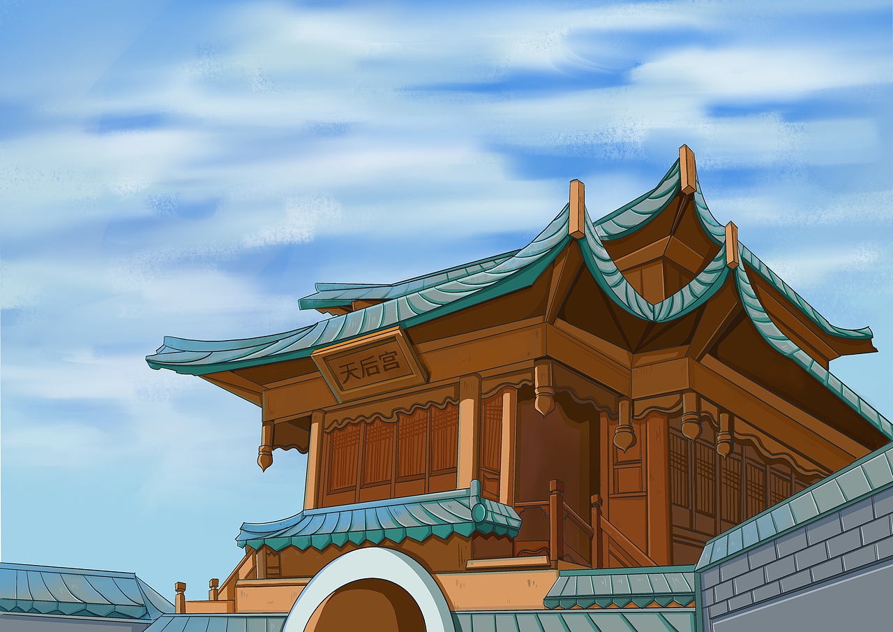 妈祖文化主题插画设计