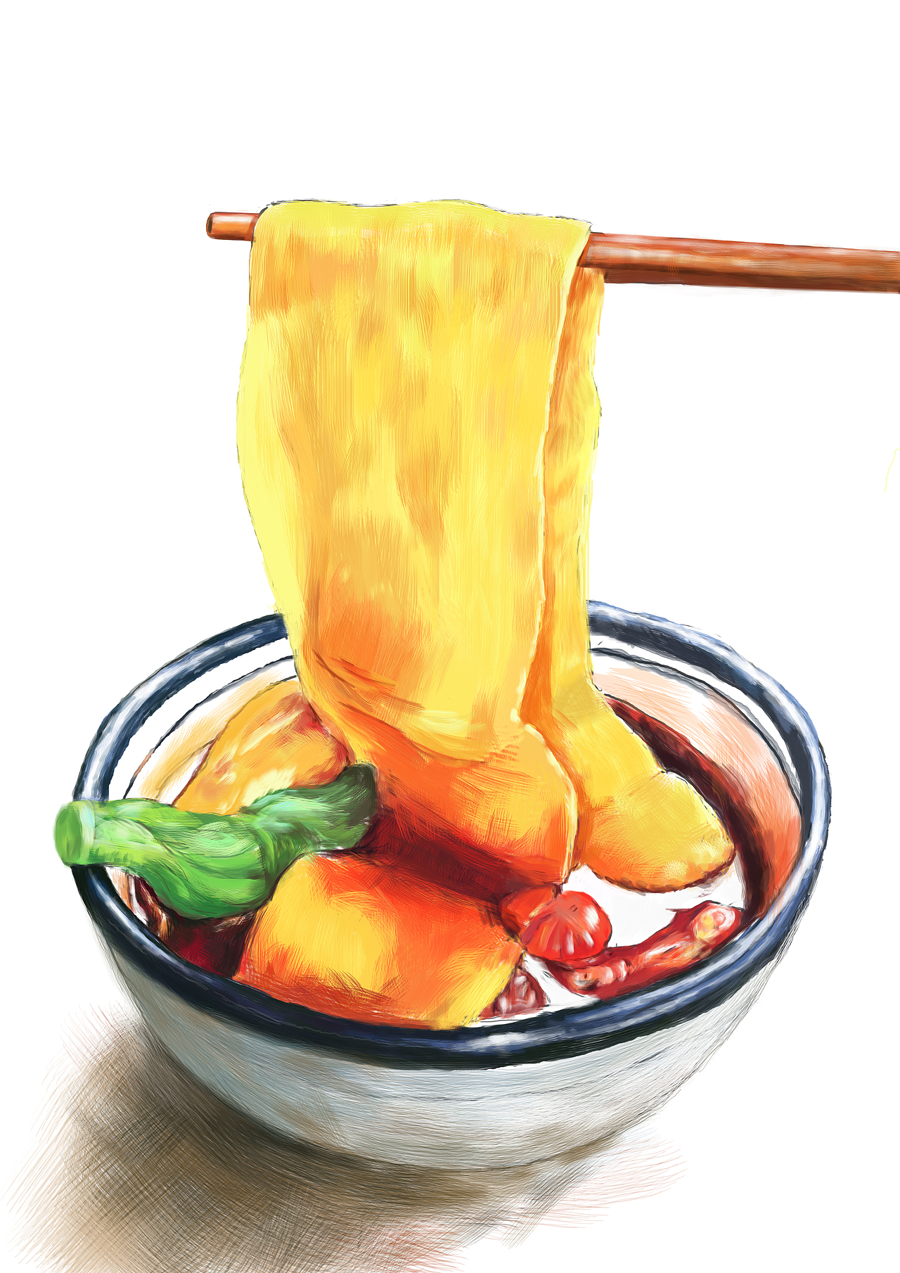 大碗宽面|插画|创作习作|木易雪彤儿_临摹作品-站酷zcool