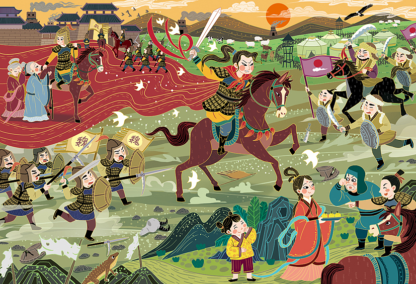 传统故事拼图（图ZMjU5MjE4NjUy） - 商业插画 - 站酷设计师斯丹在画画原创素材 - 站酷ZCOOL