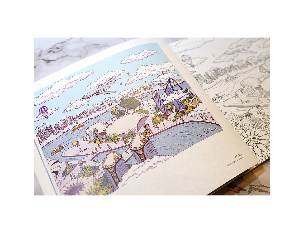 Hillslife美学馆杭州信达中心壹号院TOD插画手绘本（图ZMTEyMTEwMjM2） - 商业插画 - 站酷设计师mooumo小粒猫友原创素材 - 站酷ZCOOL