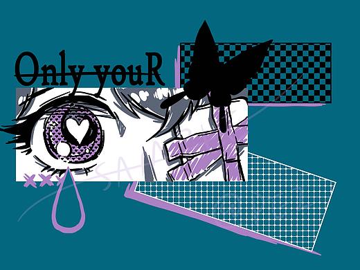 眼泪和蝴蝶（个人主页-ZNTI4MDQ3NzI=） - 图案 - 站酷设计师猪兔子PEI原创素材 - 站酷ZCOOL