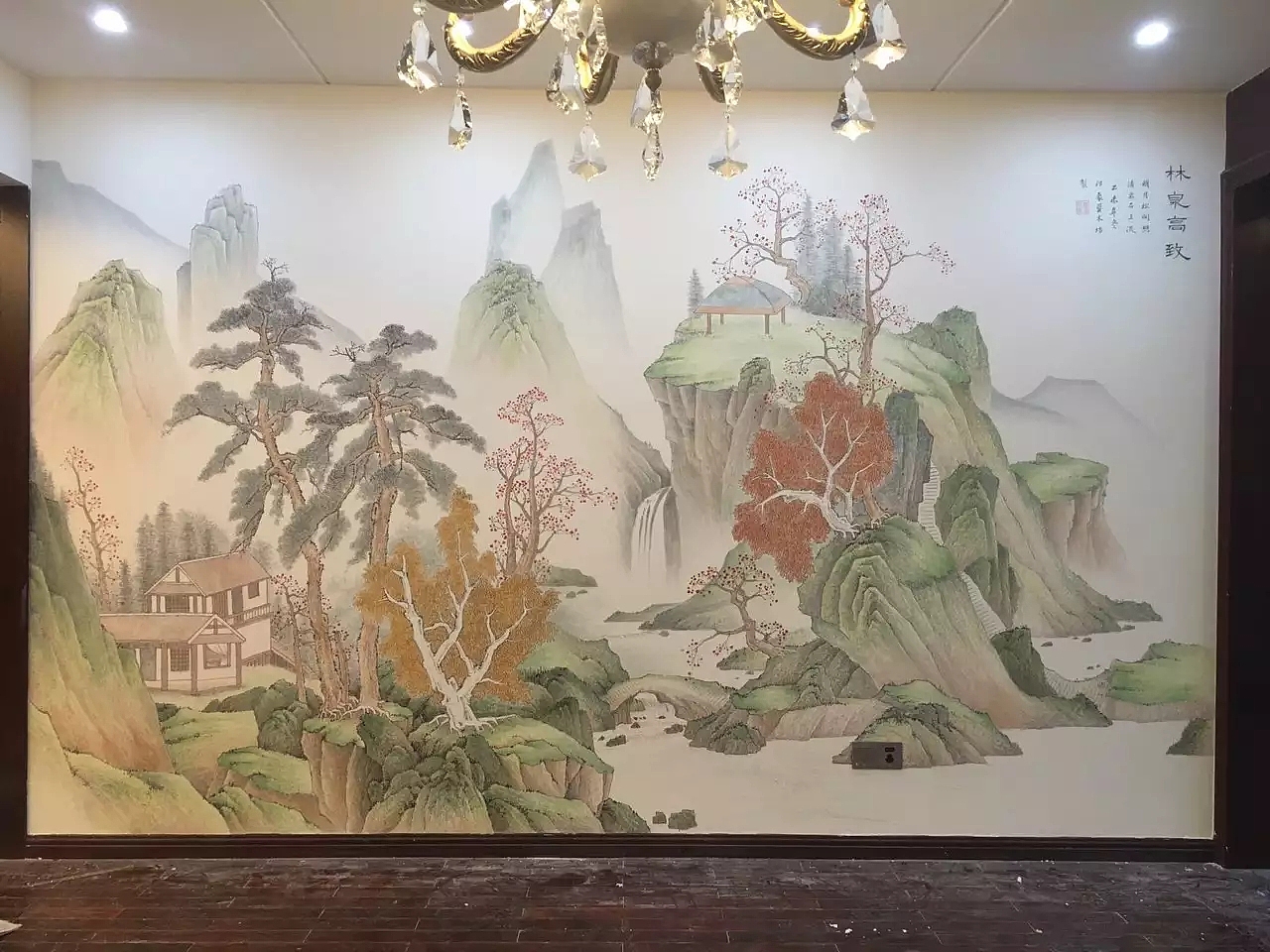 桂林某别墅工笔国画（图ZMjI0OTE3NDgw） - 商业插画 - 站酷设计师墨鱼壁画工作室原创素材 - 站酷ZCOOL