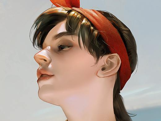 还是很喜欢画仰视的姑娘的