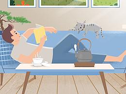 理想中的生活-宅在家看书