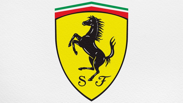 黄色盾牌上的一匹跃马.这个图标的故事颇有爱国主义情怀.