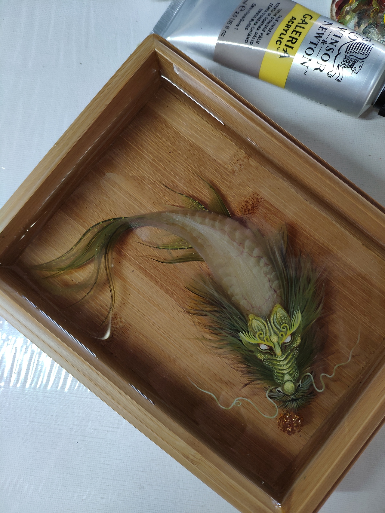 《鳌鱼》《遛浪地球》四月树脂画（图ZMjA1NjY2MTIw） - 其他手工艺 - 站酷设计师跃然脂上原创素材 - 站酷ZCOOL