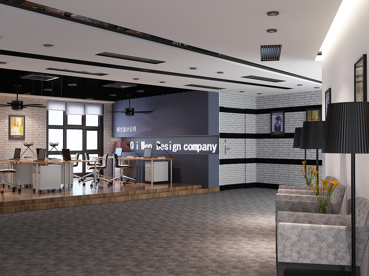 今年做的办公室空间设计（图ZMzU3MTQ0NTY=） - 展陈设计 - 站酷设计师Magic_CoCo原创素材 - 站酷ZCOOL