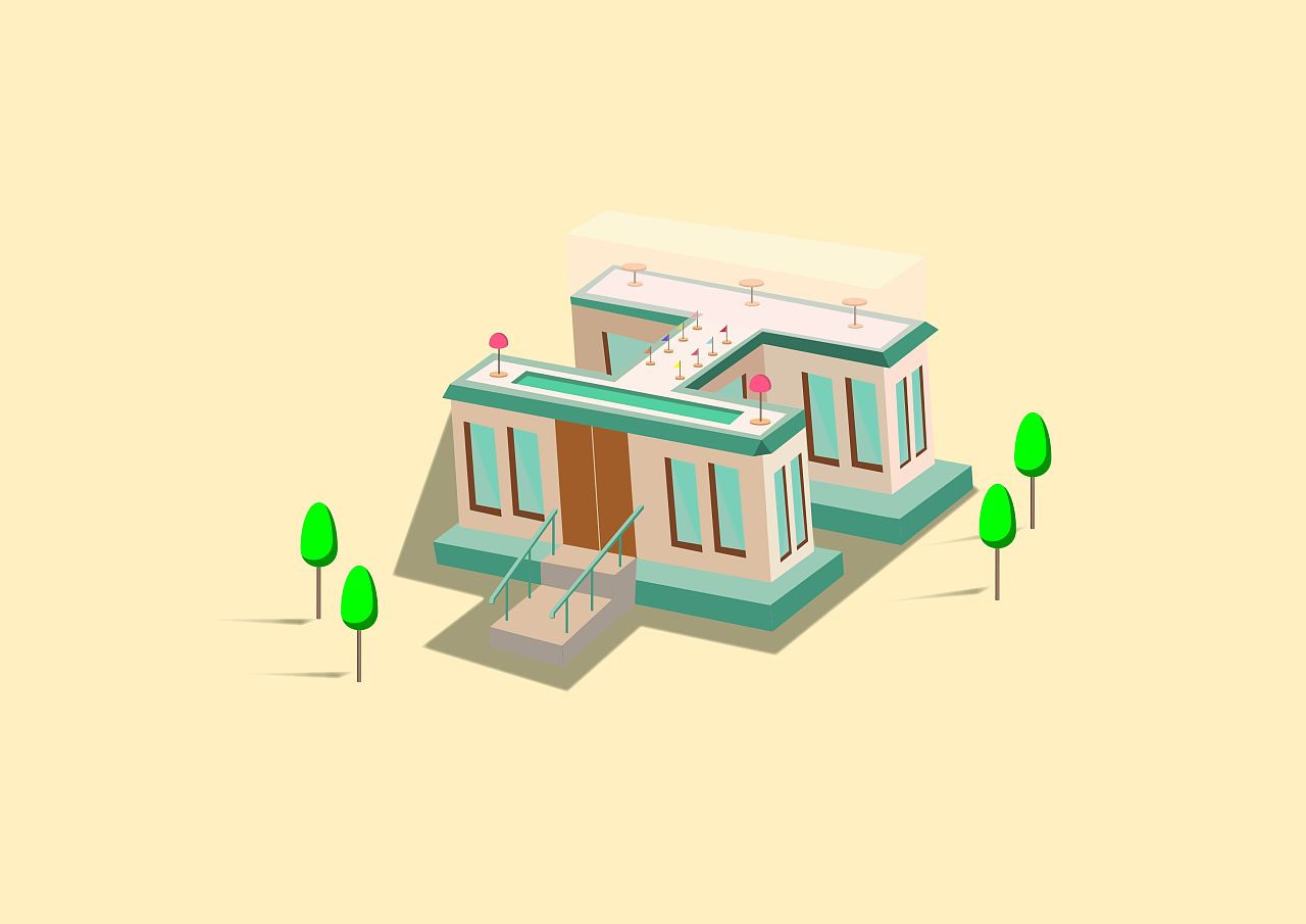 ps3d立体小场景插画练习