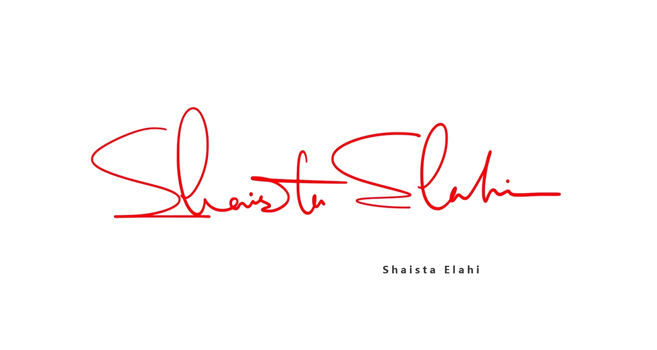 英文签名设计案例丨Shaista Elahi近百种签名设计方案