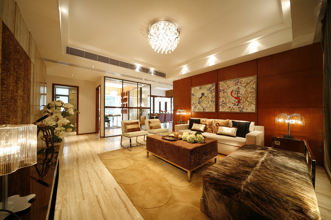 林语美墅150平三室两厅现代风格装修样板间设计