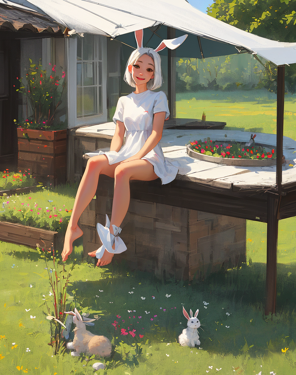 Ai绘画实验No1 兔儿美少女（图ZMzM5MjgyMjMy） - 艺术插画 - 站酷设计师张花儿_原创素材 - 站酷ZCOOL