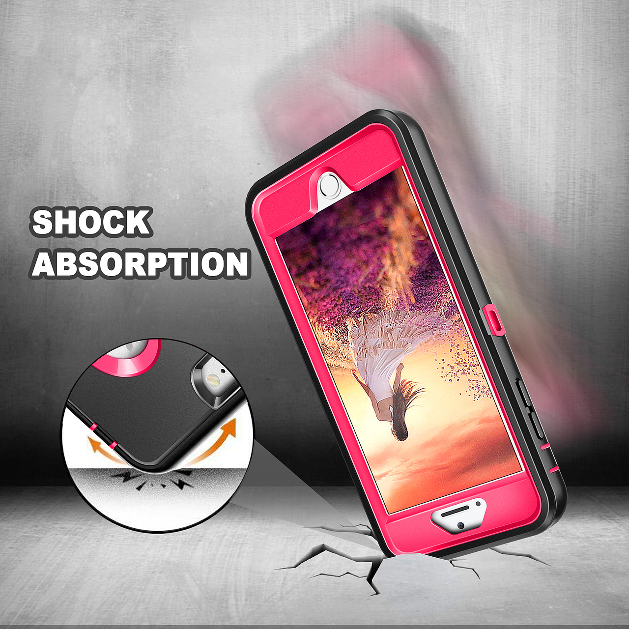 防摔手机壳 PS精修图 3D建模渲染 多层结构 爆炸图