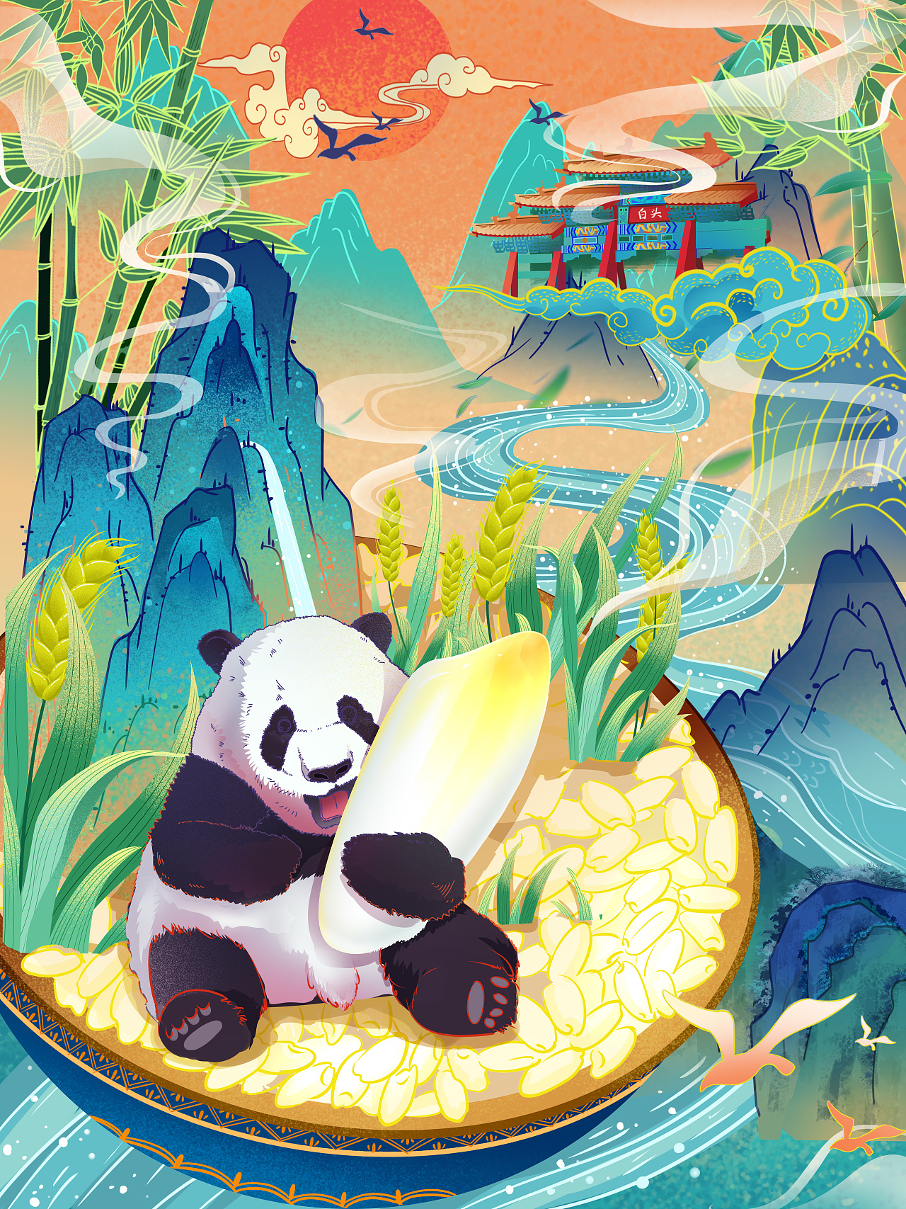 大米包装|插画|商业插画|syrian也是雨 - 原创作品 - 站酷 (zcool)