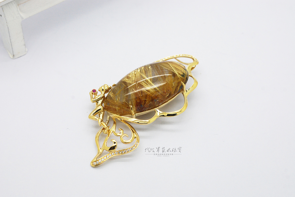 代波军艺术珠宝定制发晶蝴蝶精灵