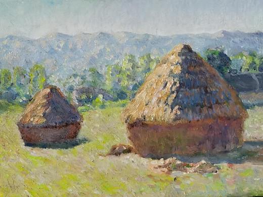 油画临摹莫奈的干草垛