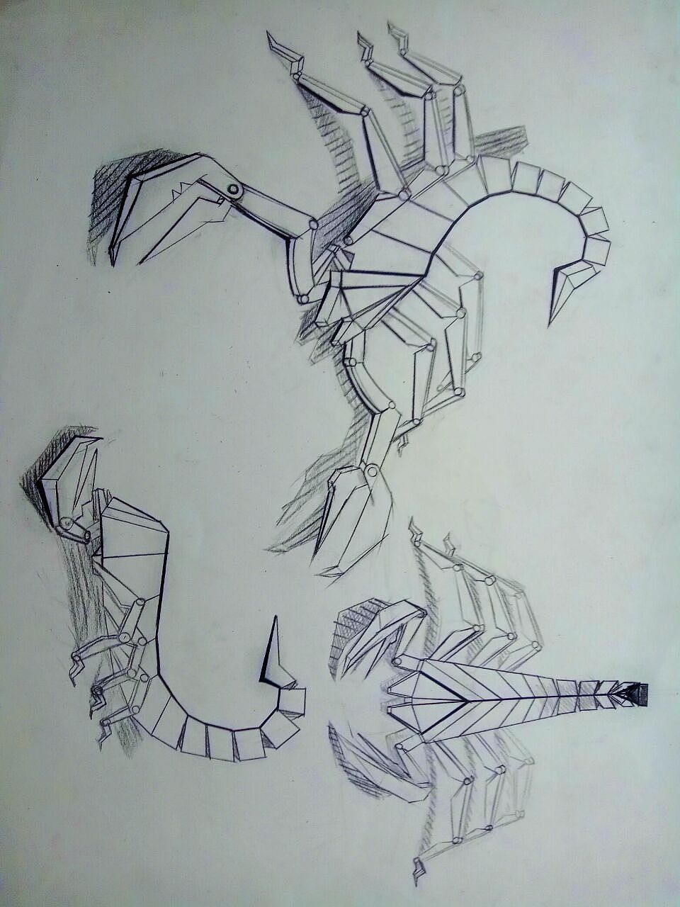 蝎子跑车概念图形态创意与联想手绘稿