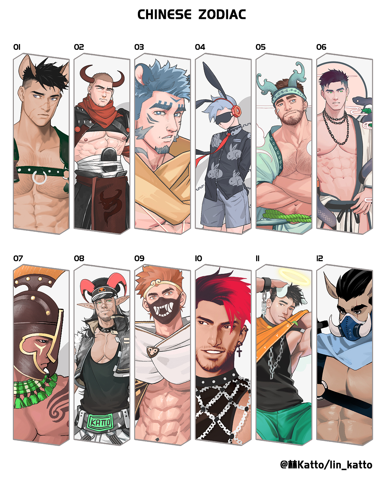 十二生肖拟人（图ZMjYzMDY3ODIw） - 创作习作 - 站酷设计师林Katto原创素材 - 站酷ZCOOL