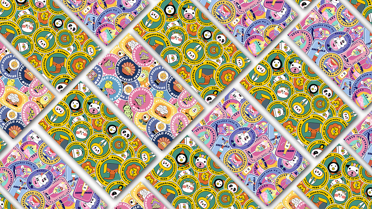 DOODLE 卡通线条插画 文创衍生商业插画合集