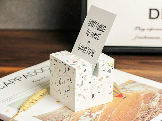 初牛纯手工水磨石名片座——牛轧糖系列