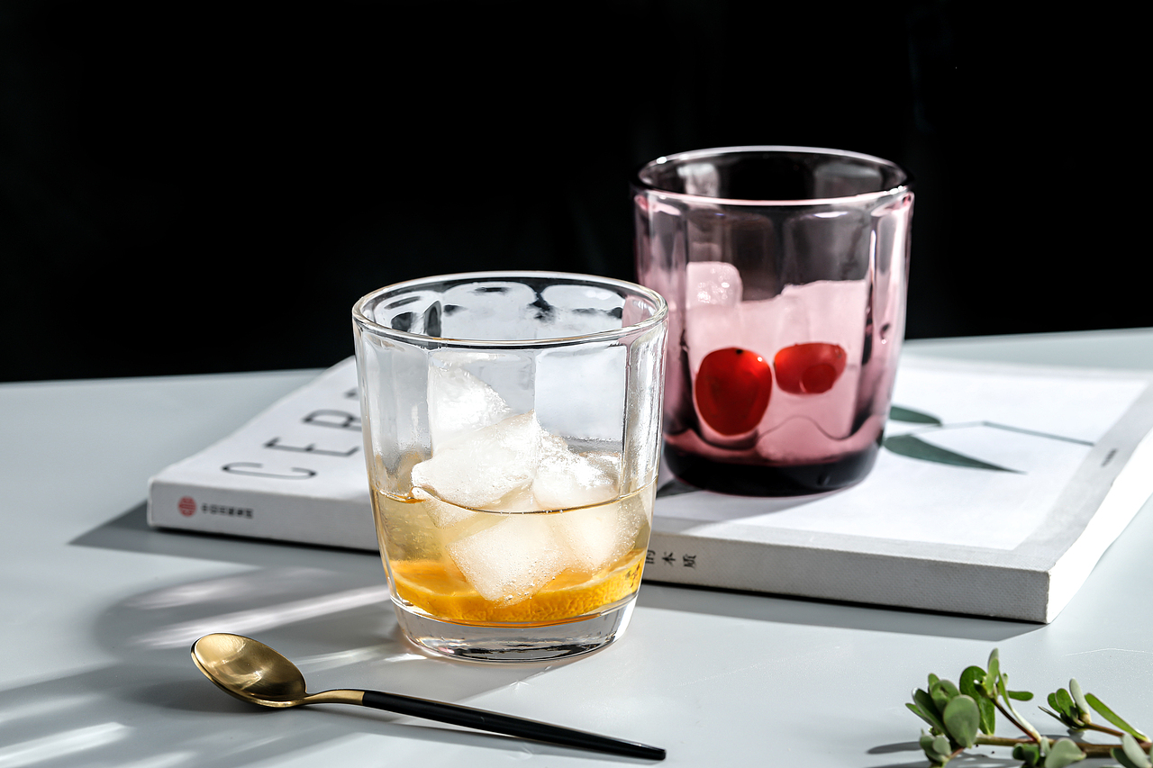 卵石竖条玻璃小口杯