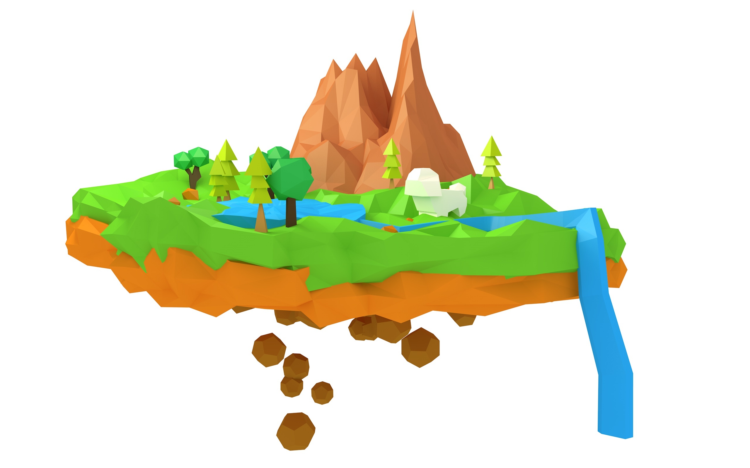 低多边形地形-玩玩c4d