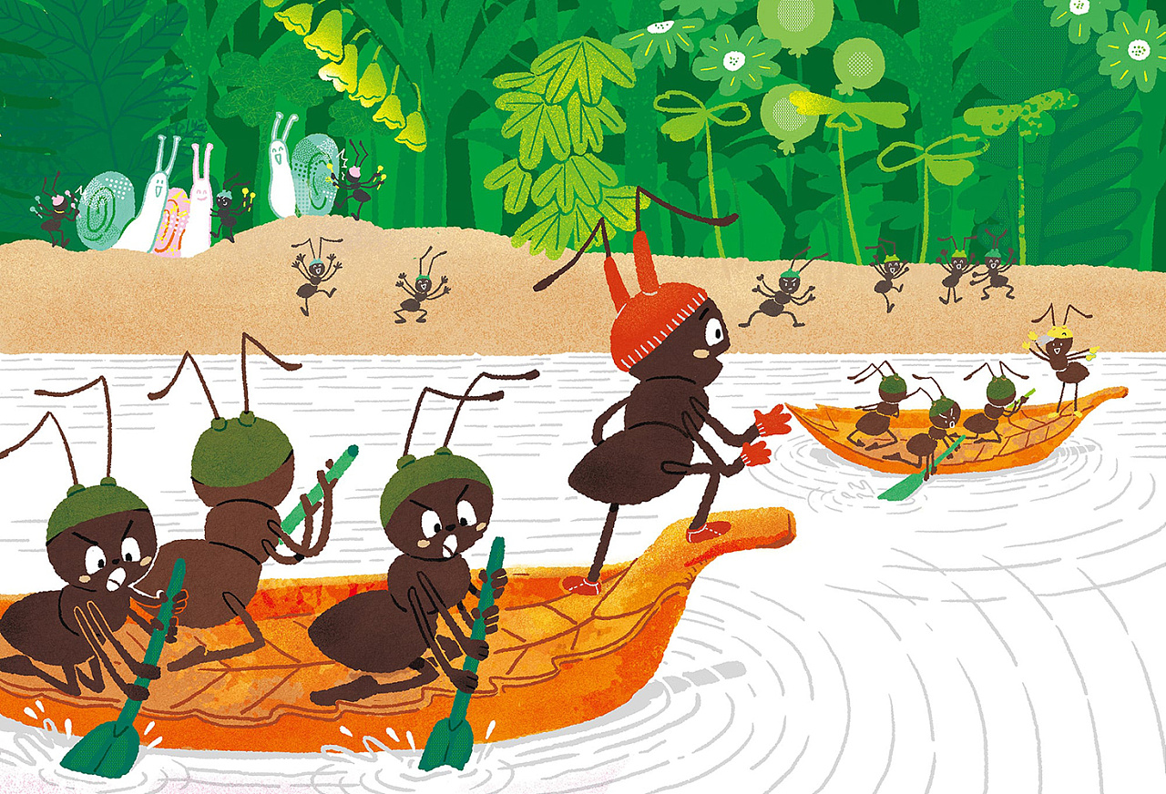 草丛中的蚂蚁简笔画画法图片步骤（儿童立夏绘画） - 有点网 - 好手艺