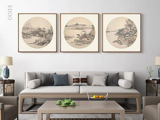 茶楼会所挂画、合肥办公室装饰画、新中式画框、相框厂