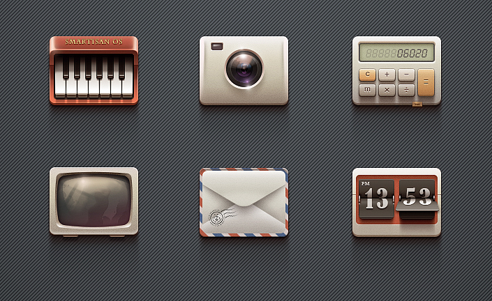 拟物化图标(复古风)