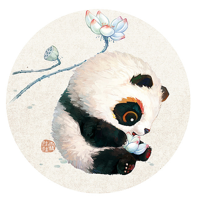 【中国熊猫】荷花篇（图ZMjA5NzUxMzI0） - 商业插画 - 站酷设计师雪娃娃童画原创素材 - 站酷ZCOOL