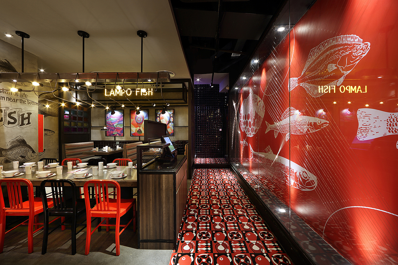 深圳餐饮空间设计，鱼系：经得起“烤”验的鱼文化餐厅（图ZMTY2MjM1NTYw） - 家装设计 - 站酷设计师艺鼎装饰设计原创素材 - 站酷ZCOOL