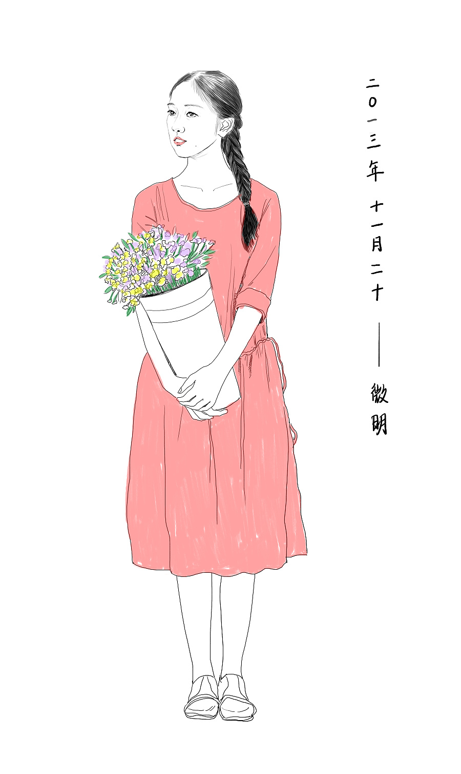 原创作品:手绘女孩