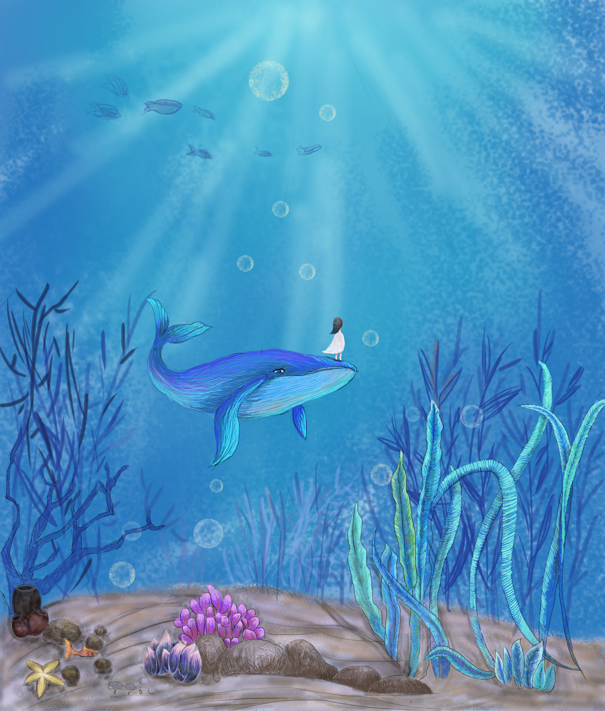 墙绘 鲨鱼 布鲁斯 《海底总动员》 大白鲨 公司墙绘|纯艺术|绘画|六月银时 - 原创作品 - 站酷 (ZCOOL)